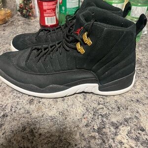 Black Jordan 12 reverse taxi Men's Sneakers